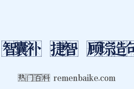 智囊补·捷智·顾琮造句是什么意思的图片